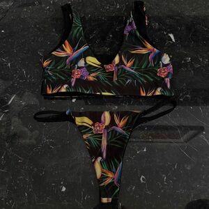 Tropical Print Bikini Set